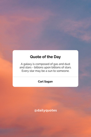 Ontwerpsjabloon van Pinterest van citaat van de dag op roze hemel