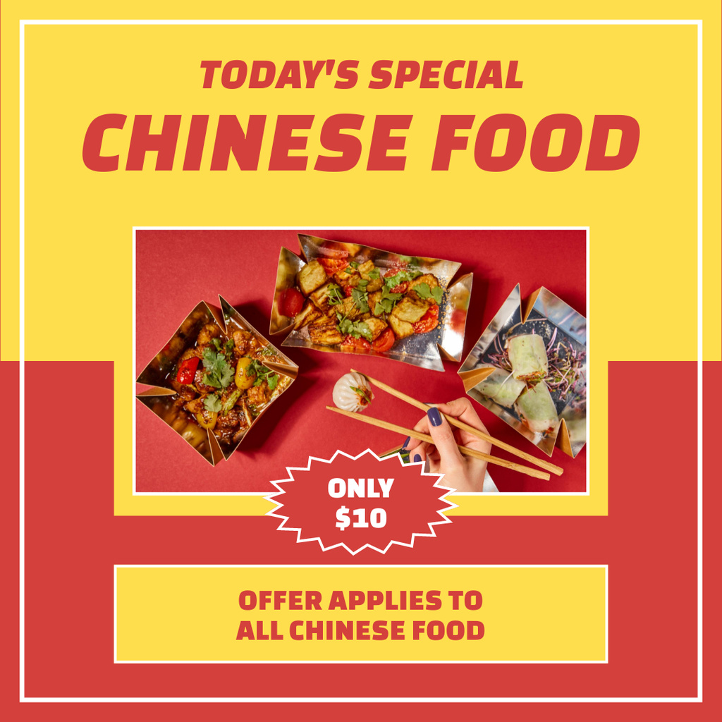 Plantilla de diseño de Special of Day for All Chinese Food Instagram 