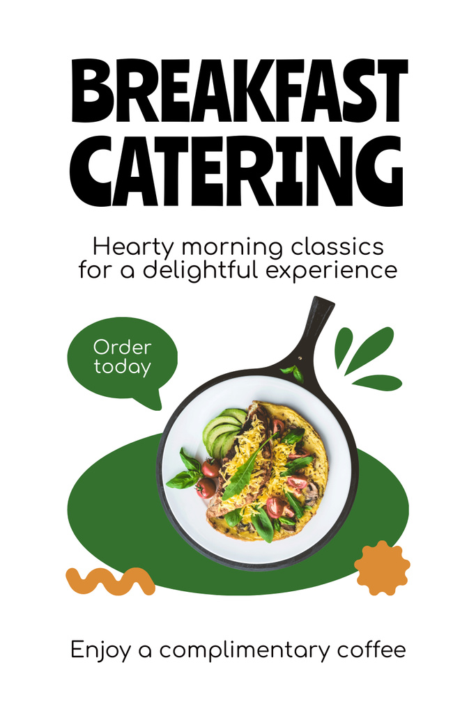 Order Catering Breakfast with Exquisite Dishes Pinterest Design Template