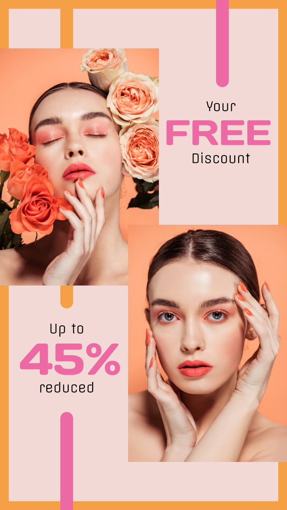 Attractive Woman with Creative Makeup Instagram Story Design Template