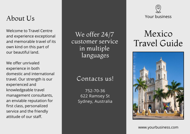 Sale of Tourist Vouchers to Mexico Brochure Design Template