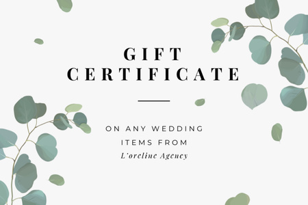Gift Card on Wedding Items Gift Certificate Design Template
