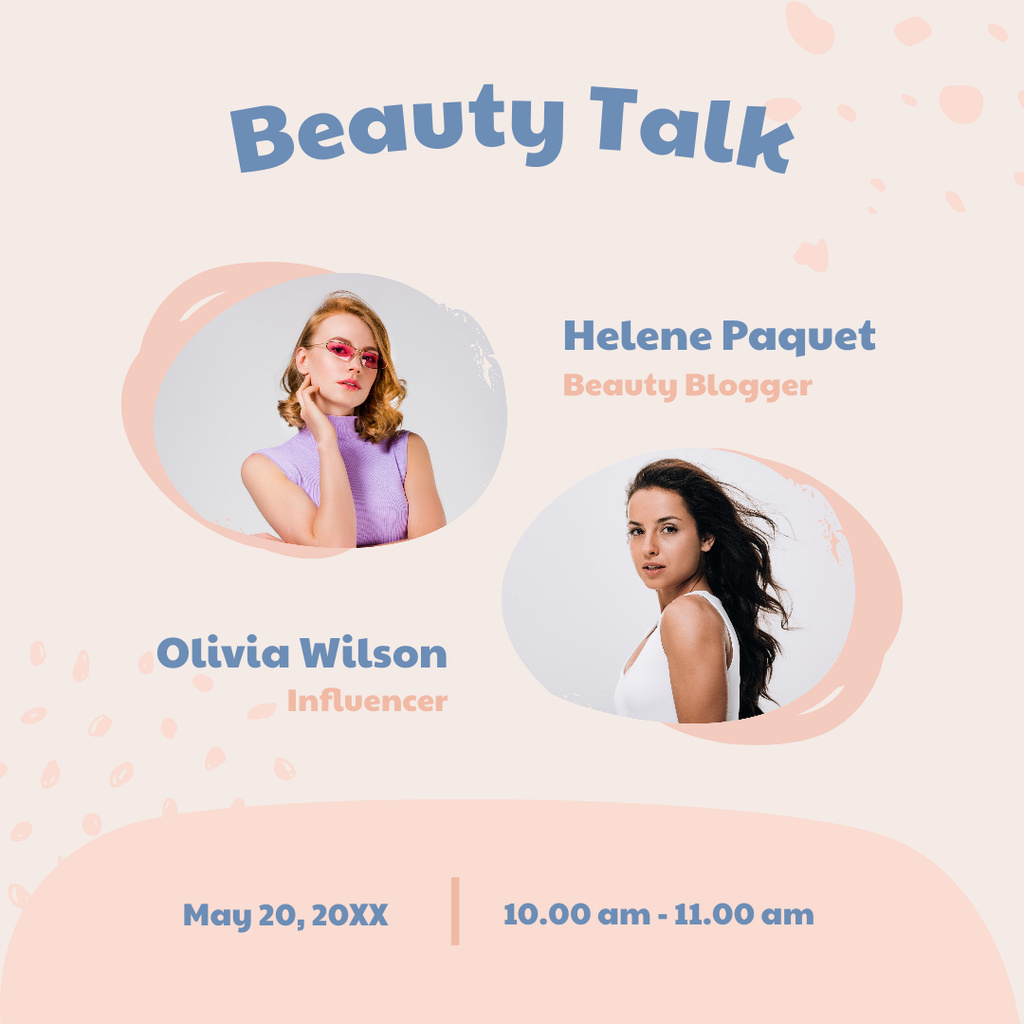 Modèle de visuel Beauty Talk with  Influencer - Instagram