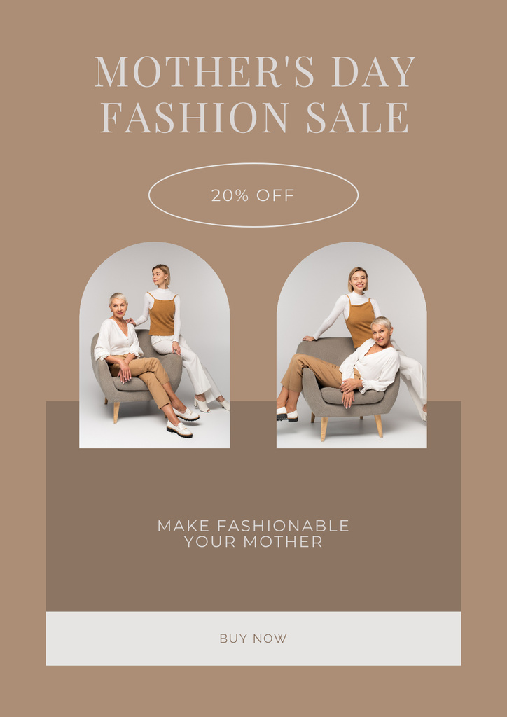 Fashion Sale Ad on Mother's Day Poster Modelo de Design