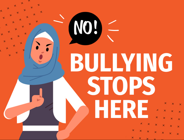 Plantilla de diseño de Courageous Appeal to End Bullying in Society Postcard 4.2x5.5in 