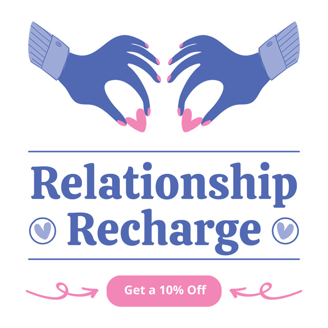 Ontwerpsjabloon van Instagram van Discount on Relationship Recharge