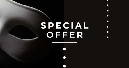 Special Offer Ad with Theatrical Mask Facebook AD Design Template
