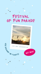 Festival Of Fun Parade With Attraction In Amusement Park