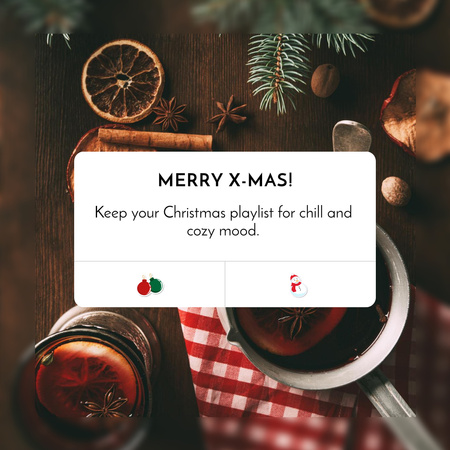 Christmas Greeting with Warm Drink Instagram Design Template