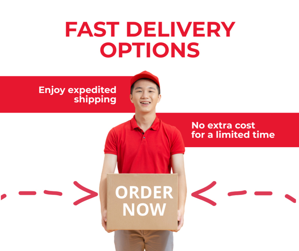 Ontwerpsjabloon van Facebook van Limited Time Offer of Fast Delivery Options