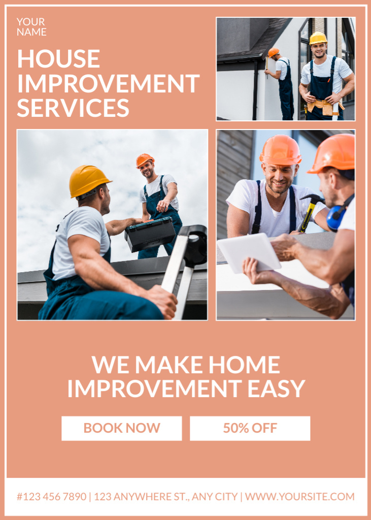 House Building and Maintenance Professionals Flayer Tasarım Şablonu