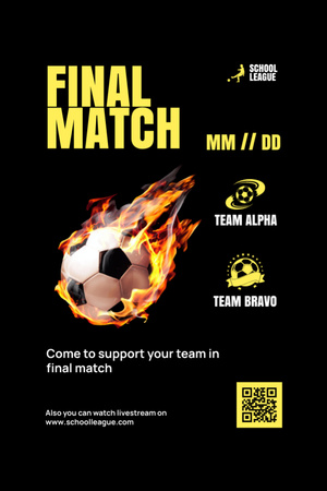 Final Soccer Match Announcement Invitation 6x9in Design Template