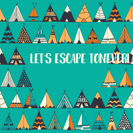 Ontwerpsjabloon van Instagram van Escape to Neverland illustration