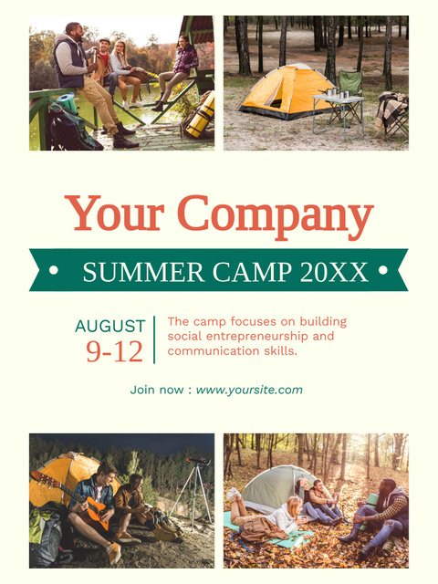 Excellent Summer Camp Offer for Company Poster USデザインテンプレート