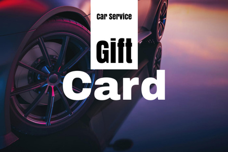 Platilla de diseño Car Services Ad with Wheel Gift Certificate