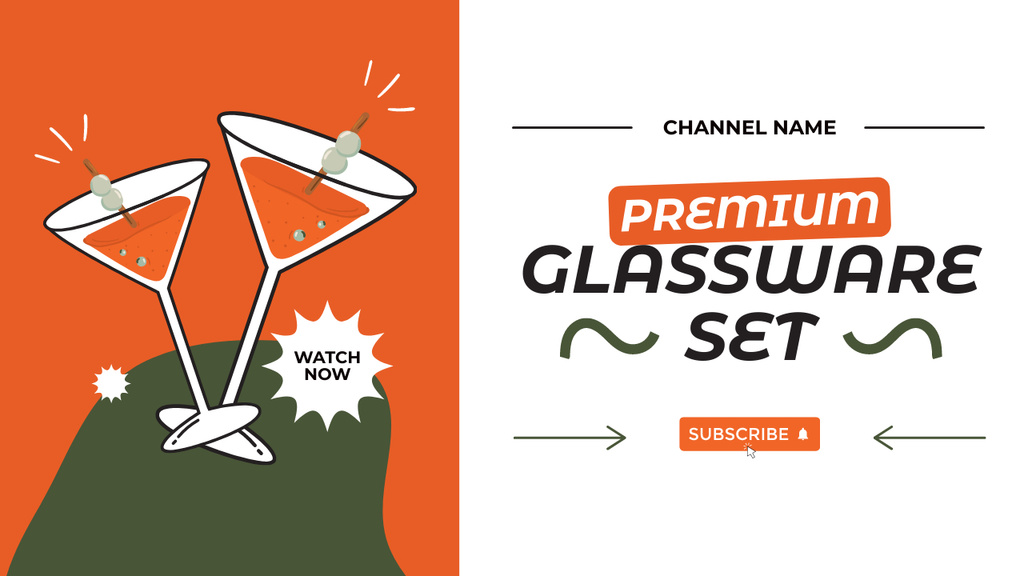 Premium Glassware Set Offer Youtube Thumbnail Design Template