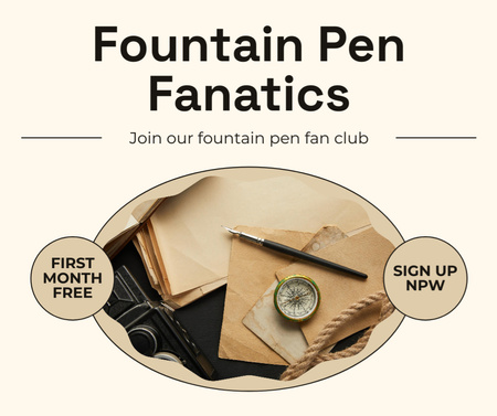 Platilla de diseño Special Offer for Fountain Pen Fanatics Facebook