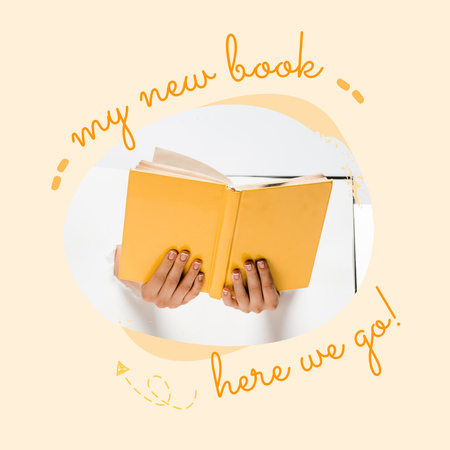 Modèle de visuel Woman holding Yellow Book - Instagram