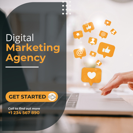 Platilla de diseño Get Started with Digital Marketing Agency Instagram