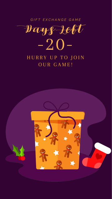 Christmas Greeting with Gift Box Instagram Video Story Modelo de Design