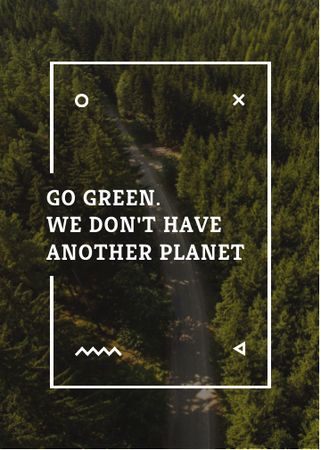 Ecology Quote with Forest Road View Invitation – шаблон для дизайна