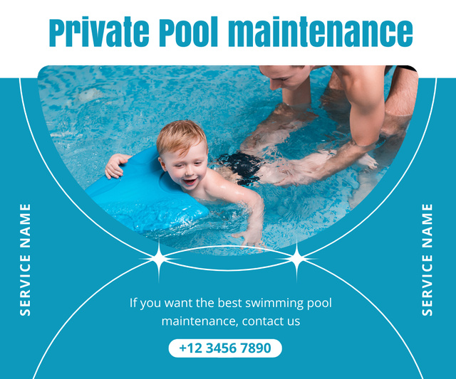 Exclusive Private Pool Maintenance Services Large Rectangle Πρότυπο σχεδίασης