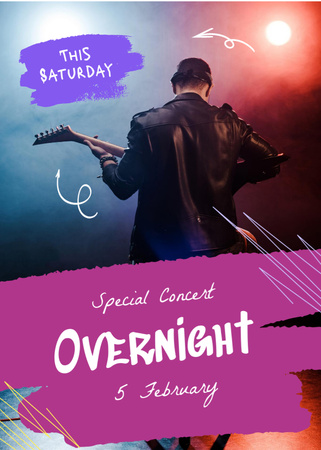 Special Concert Overnight Announcement Invitation Design Template