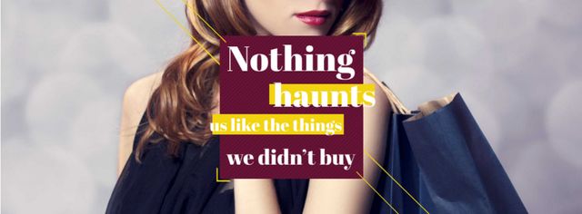 Quotation about shopping haunts Facebook cover – шаблон для дизайну