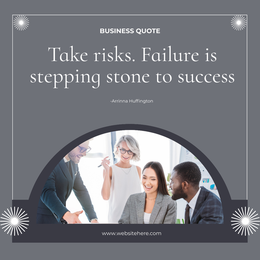Platilla de diseño Inspirational Business Quote about Risk and Success LinkedIn post