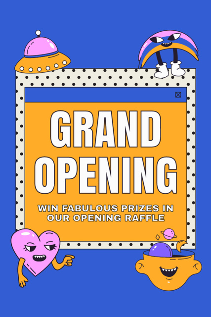 Cute Grand Opening Event With Raffle Tumblr Design Template