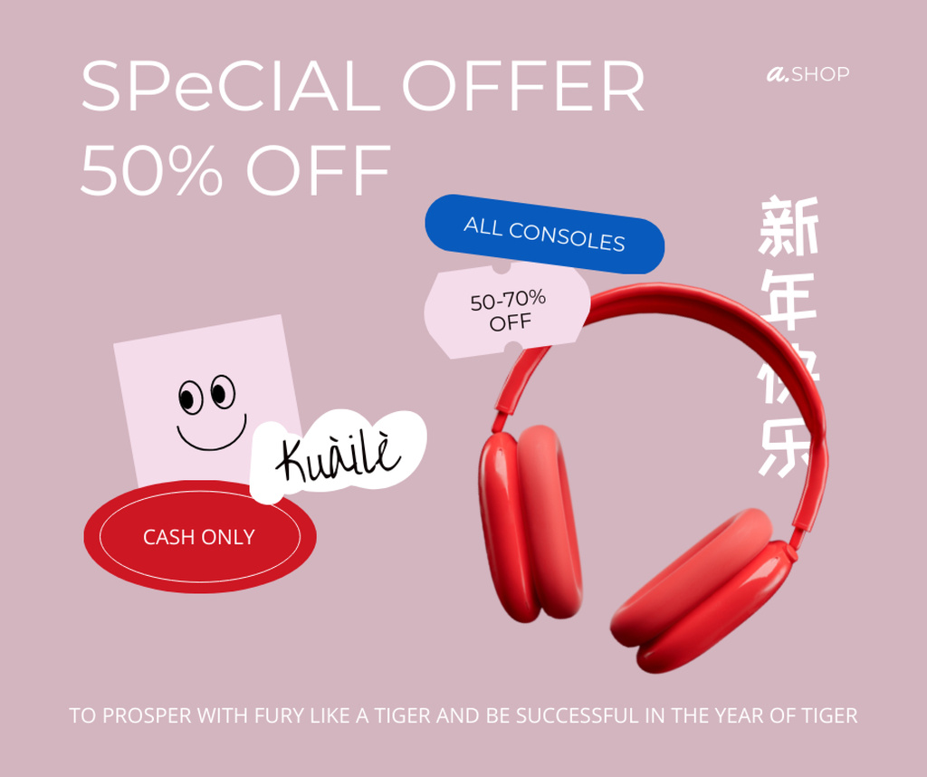 Chinese New Year Special Offer Facebook Design Template