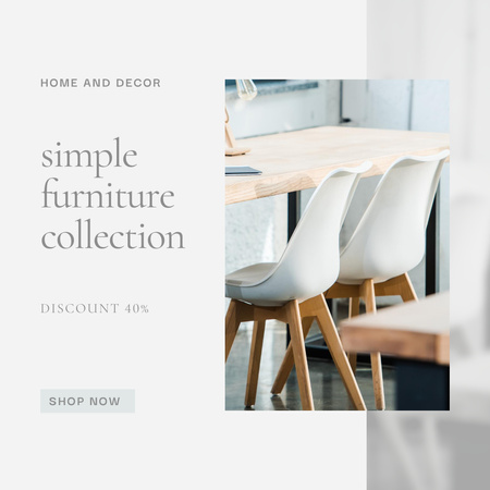 Furniture Offer with Stylish Chairs Instagram Design Template