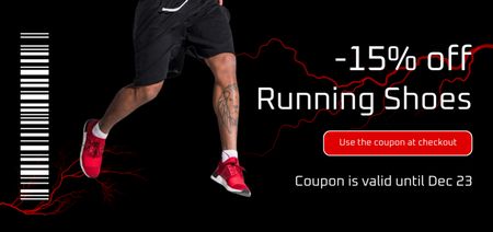 Discount Offer on Running Shoes Coupon Din Large Design Template