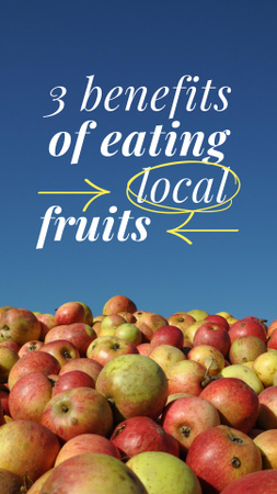 místní ovoce reklama s čerstvými jablky Instagram Story Šablona návrhu