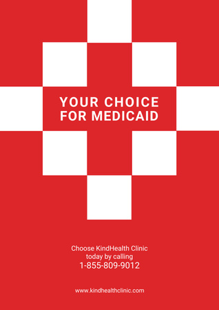 Clinic Ad with Red Cross Poster Design Template