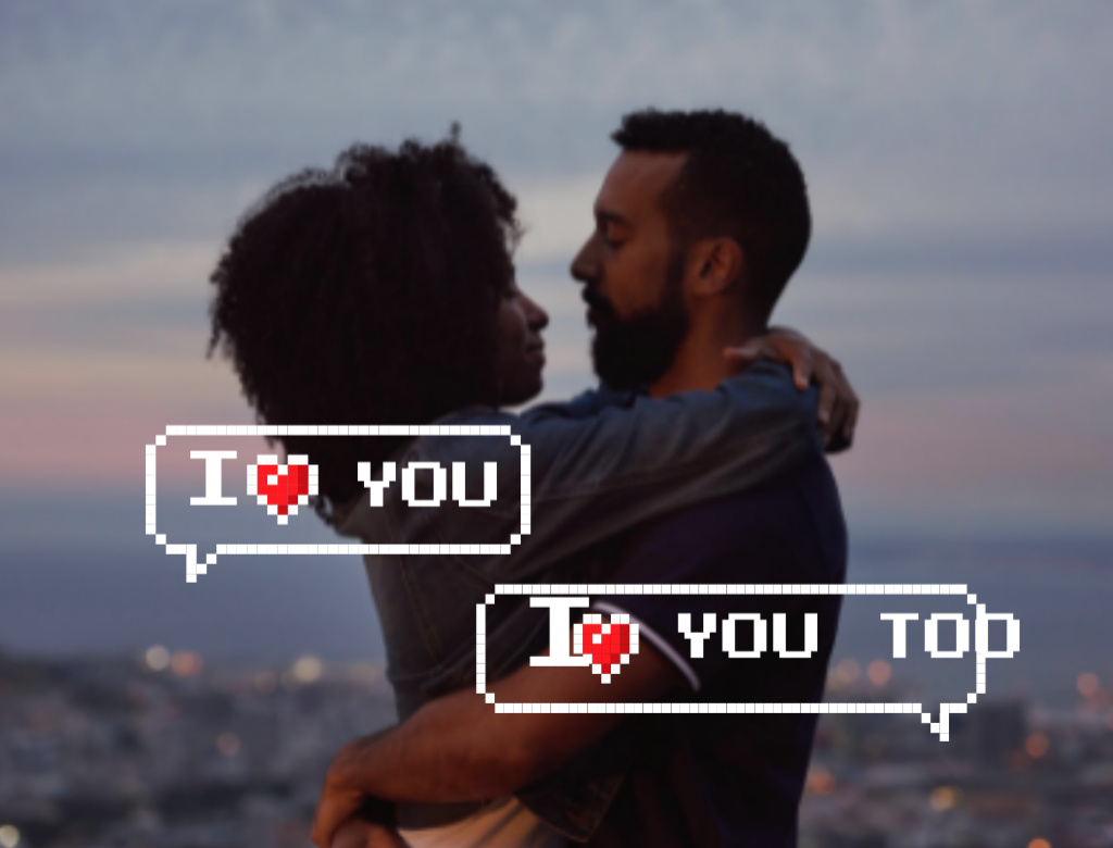 Love Messages On Valentine's Day With Couple In City Hugging Postcard 4.2x5.5in Šablona návrhu