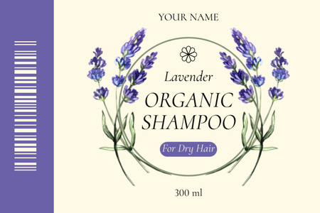 Luomu laventelishampoo kuiville hiuksille Label Design Template