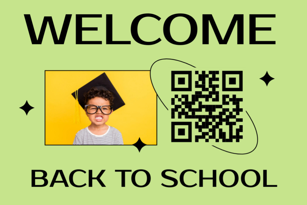 Back to School Greeting In Green Postcard 4x6in Design Template