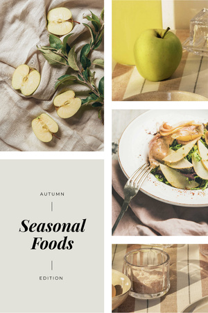 Seasonal Dish with Apples Pinterest Design Template