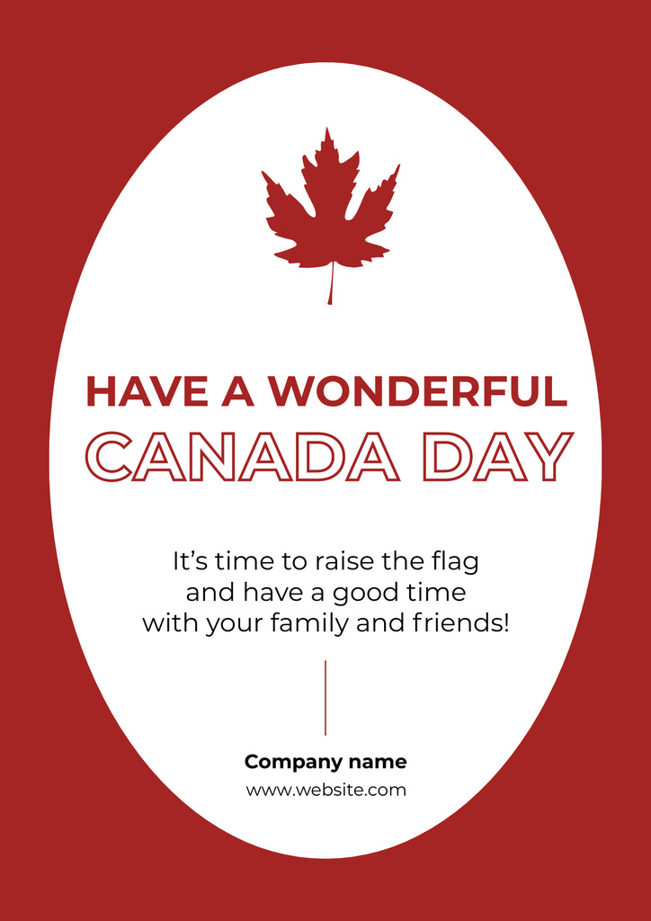 Plantilla de diseño de Happy Canada Day Wishes Poster 