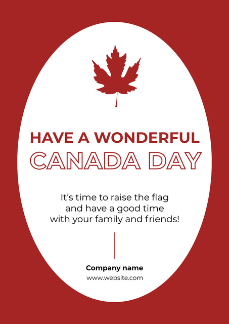 Happy Canada Day Wishes Poster Tasarım Şablonu