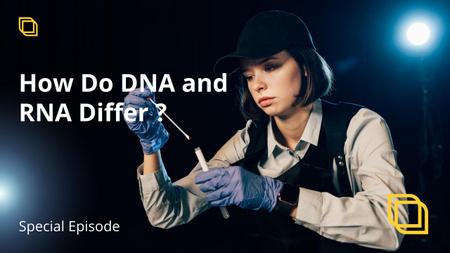 Woman Scientist Doing DNA and RNA Research Youtube Thumbnail Design Template