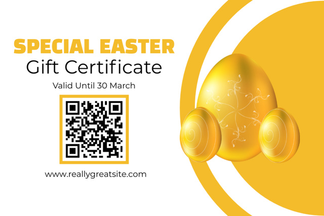 Special Easter Offer with Golden Eggs Gift Certificate Design Template