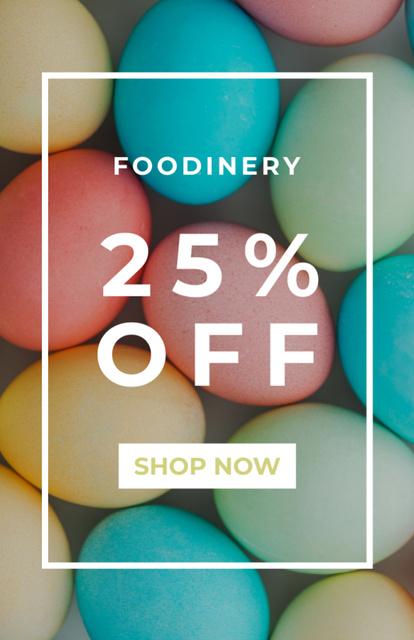 Easter Holiday Discount Offer with Colorful Eggs in Frame Flyer 5.5x8.5in Design Template