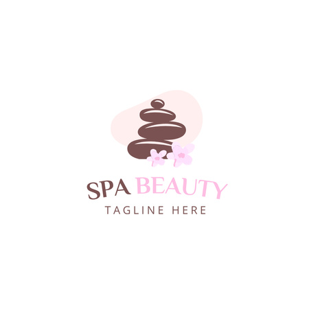 Spa and Beauty Advertisement with Stones Logo 1080x1080px Design Template