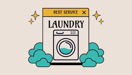 Platilla de diseño Best Laundry Service Offer Business Card US
