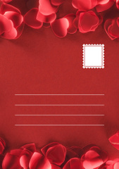 Valentine's Day Discount Ad with Red Rose Petals
