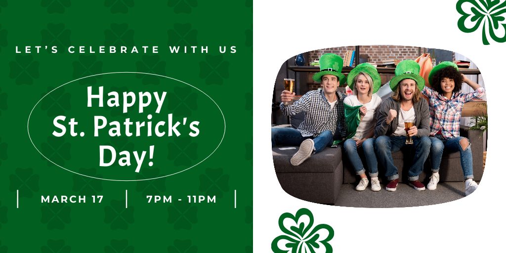St. Patrick's Day Party Invitation Twitter Design Template