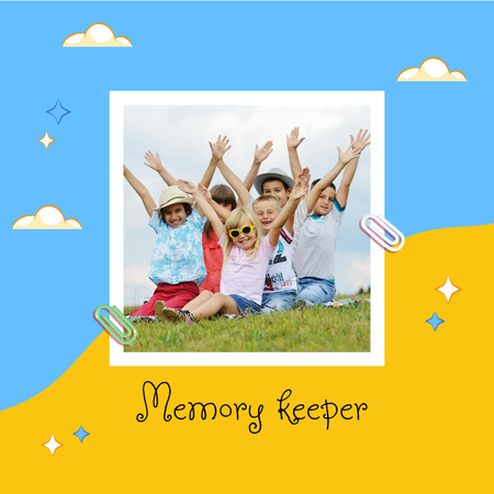 Memories Book with Cute Kids Photo Book Modelo de Design