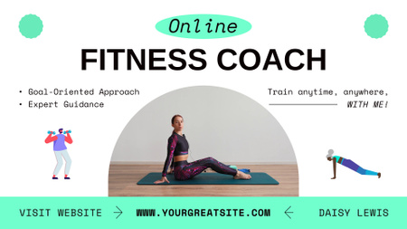 Online Fitness Coach Service Offer With Guidance Full HD video Design Template